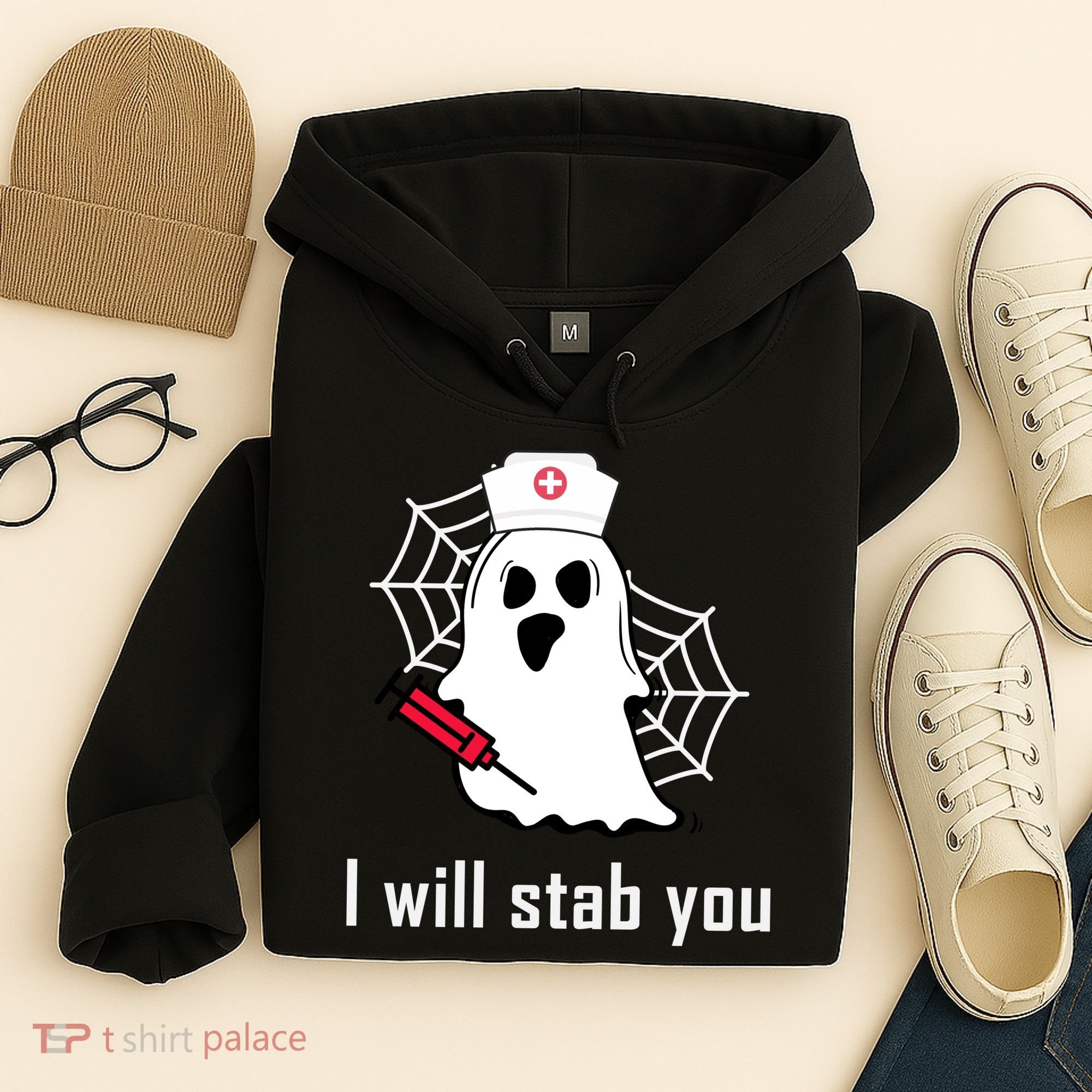I Will Stab You Ghost Nurse Hoodie