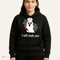 I Will Stab You Ghost Nurse Hoodie thumb 5