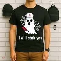 I Will Stab You Ghost Nurse T-Shirt thumb 6