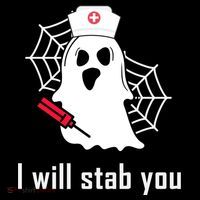 I Will Stab You Ghost Nurse T-Shirt thumb 7