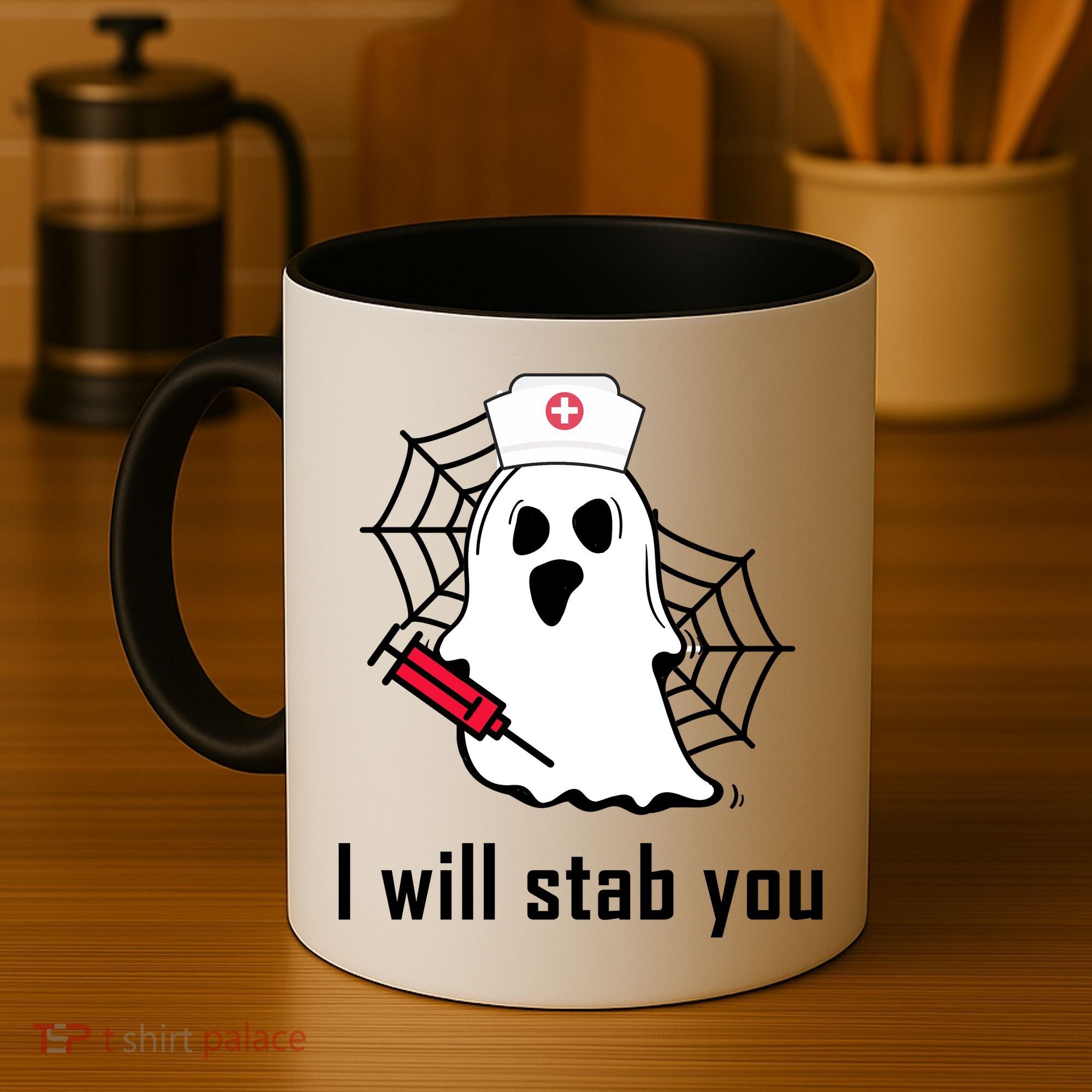 I Will Stab You Ghost Nurse Coffee Mug
