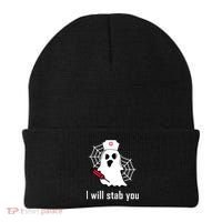 I Will Stab You Ghost Nurse Beanie thumb 0