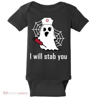 I Will Stab You Ghost Nurse Baby Bodysuit