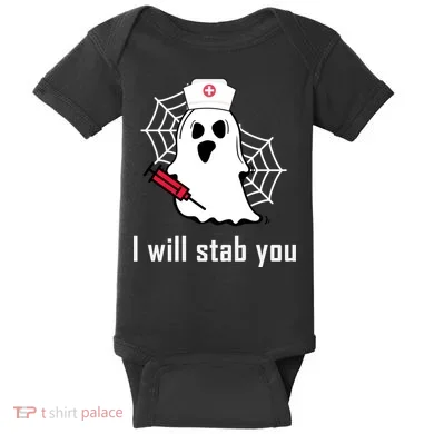 I Will Stab You Ghost Nurse Baby Bodysuit