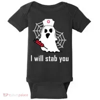 I Will Stab You Ghost Nurse Baby Bodysuit thumb 0