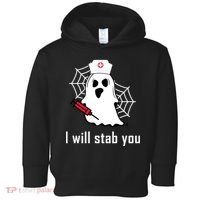I Will Stab You Ghost Nurse Toddler Hoodie thumb 0