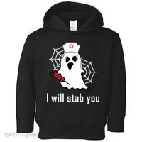 I Will Stab You Ghost Nurse Toddler Hoodie thumb 0