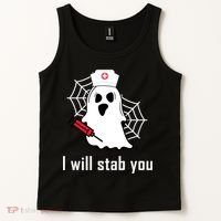 I Will Stab You Ghost Nurse Tank Top thumb 2