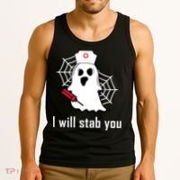 I Will Stab You Ghost Nurse Tank Top thumb 3