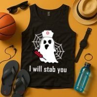 I Will Stab You Ghost Nurse Tank Top thumb 4