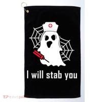 I Will Stab You Ghost Nurse Golf Towel thumb 0