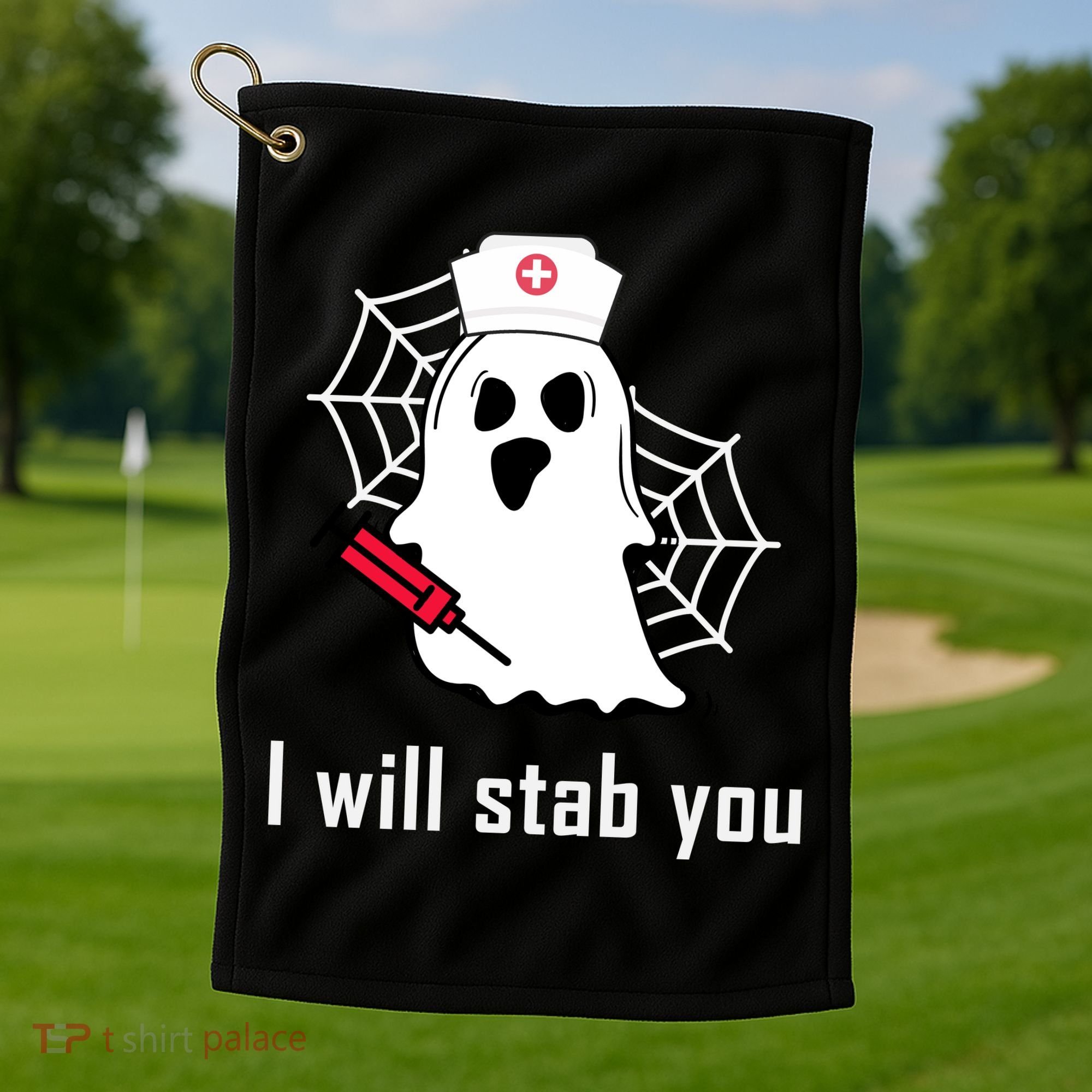 I Will Stab You Ghost Nurse Golf Towel