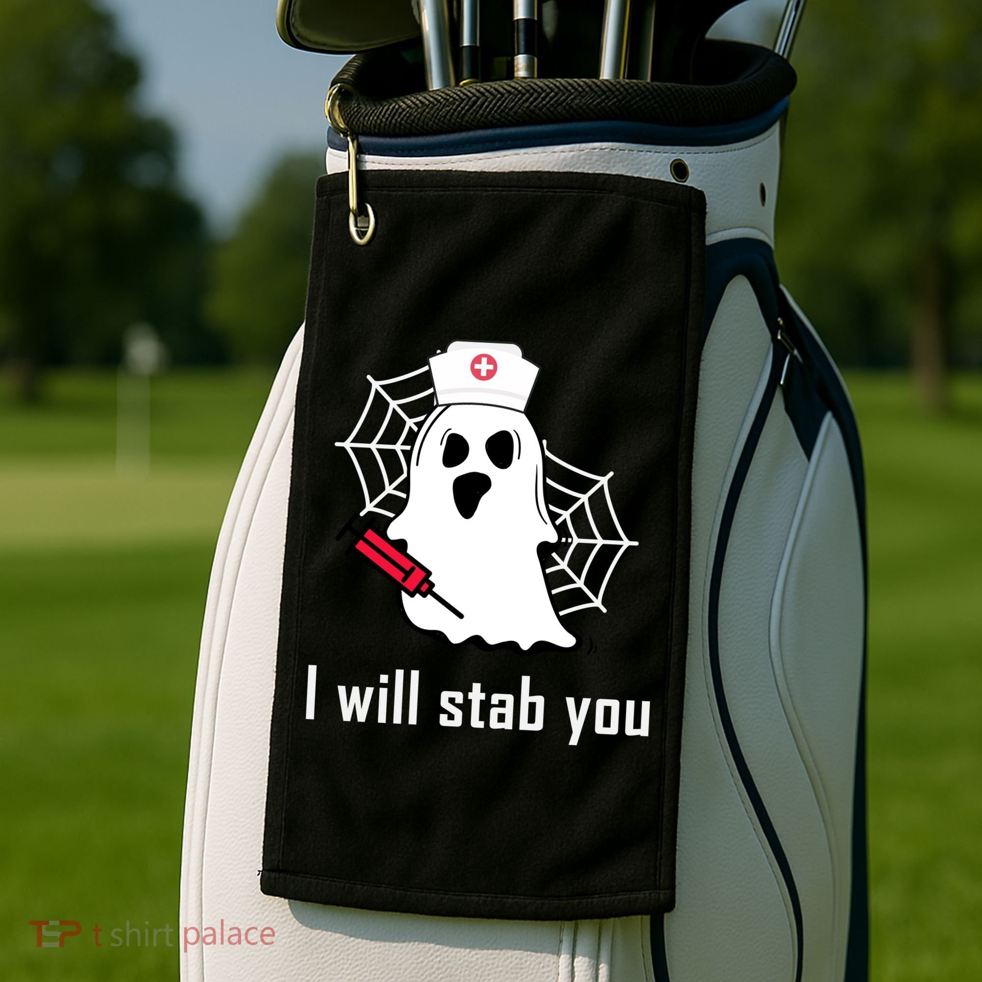 I Will Stab You Ghost Nurse Golf Towel