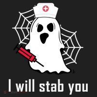 I Will Stab You Ghost Nurse Golf Towel thumb 3