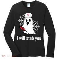 I Will Stab You Ghost Nurse Women's Long Sleeve Shirt thumb 0