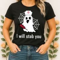 I Will Stab You Ghost Nurse Women's T-Shirt thumb 2