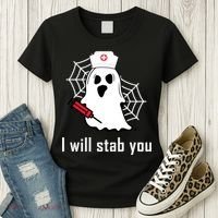 I Will Stab You Ghost Nurse Women's T-Shirt thumb 3