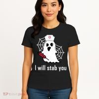 I Will Stab You Ghost Nurse Women's T-Shirt thumb 4
