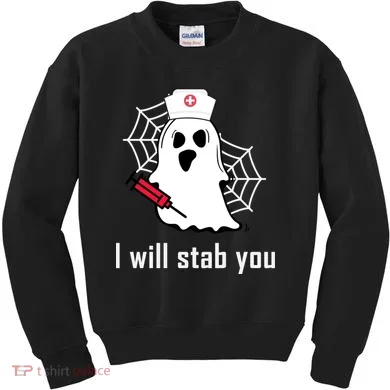 I Will Stab You Ghost Nurse Kids Sweatshirt