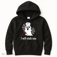 I Will Stab You Ghost Nurse Kids Hoodie thumb 0