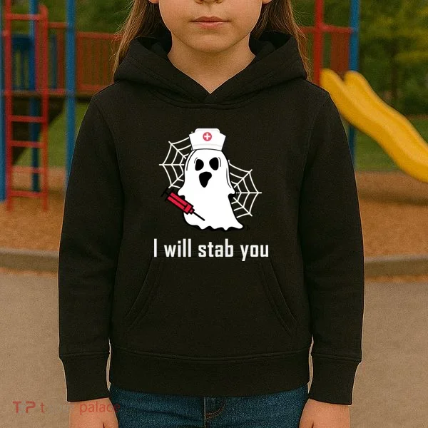 I Will Stab You Ghost Nurse Kids Hoodie