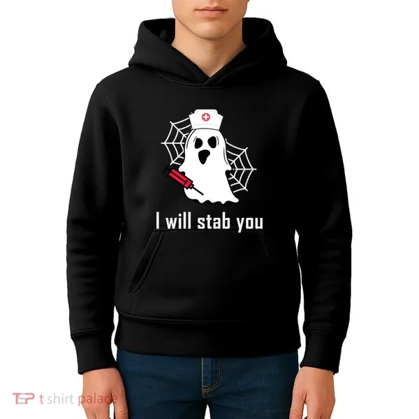 I Will Stab You Ghost Nurse Kids Hoodie