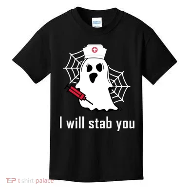 I Will Stab You Ghost Nurse Kids T-Shirt