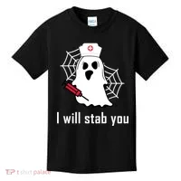 I Will Stab You Ghost Nurse Kids T-Shirt thumb 0