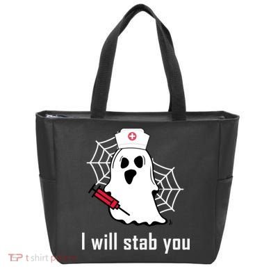 I Will Stab You Ghost Nurse Tote Bag