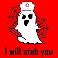 I Will Stab You Ghost Nurse Santa Hat thumb 1