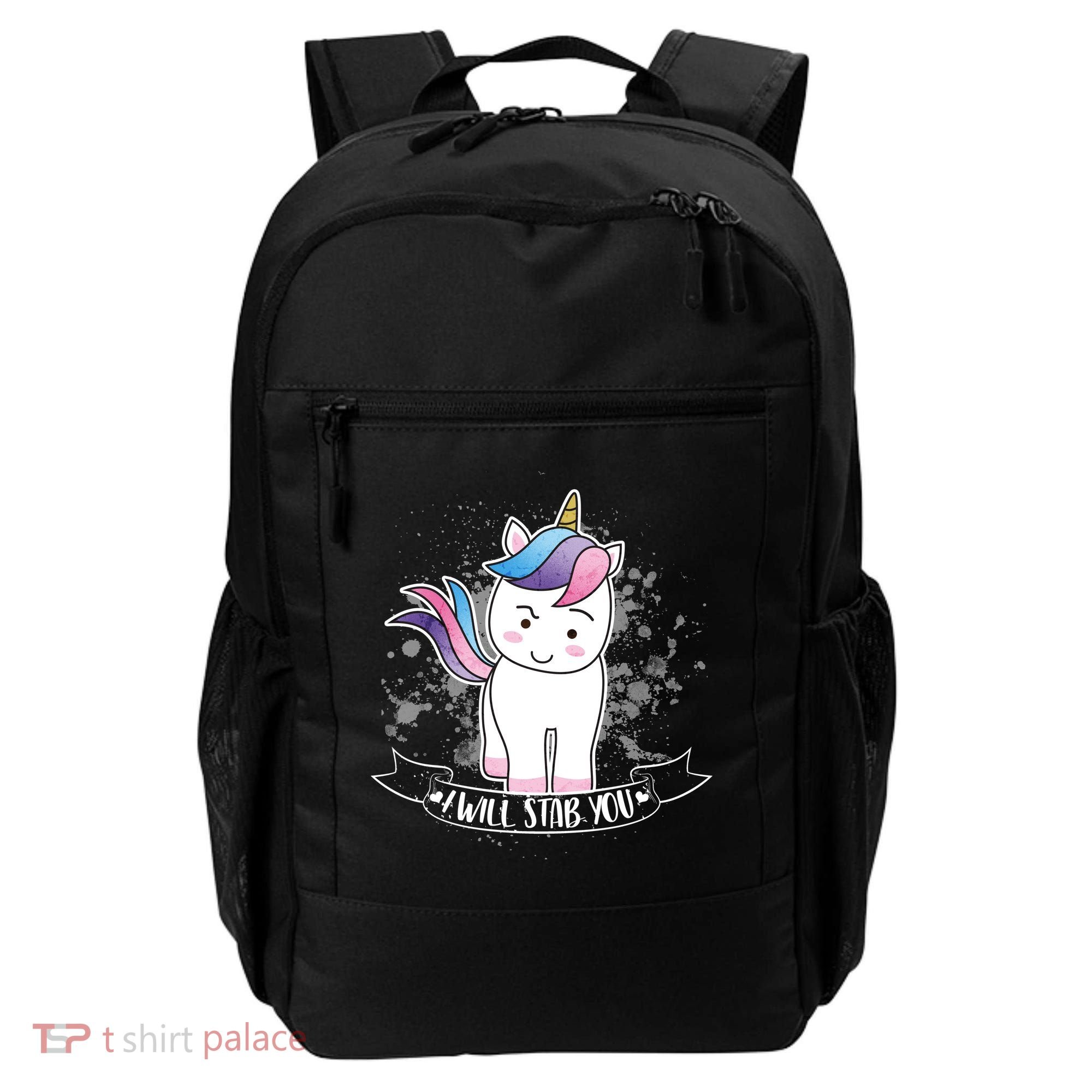 I Will Stab You Unicorn Backpack
