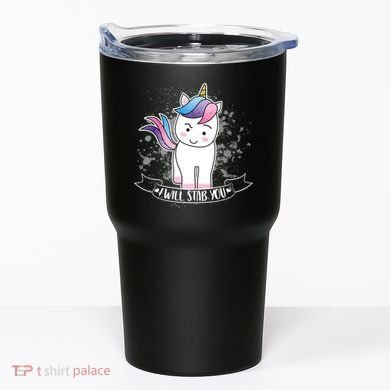 I Will Stab You Unicorn Tumbler