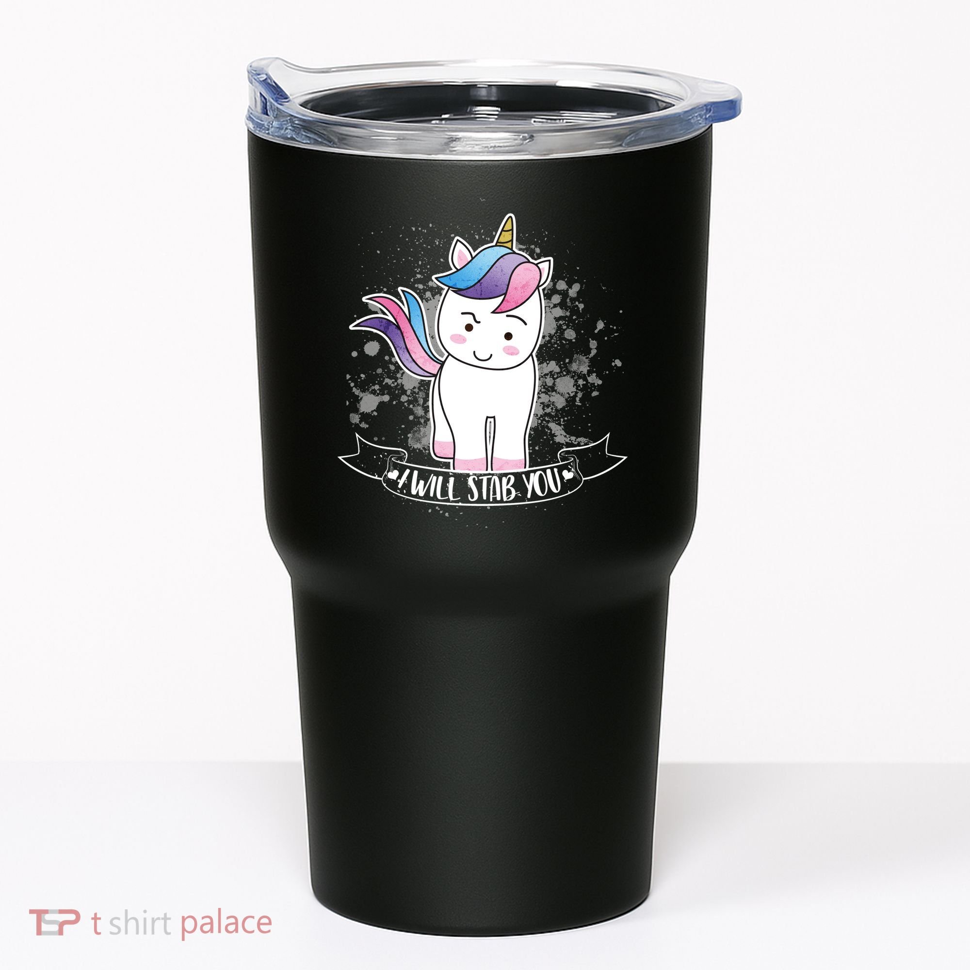I Will Stab You Unicorn Tumbler