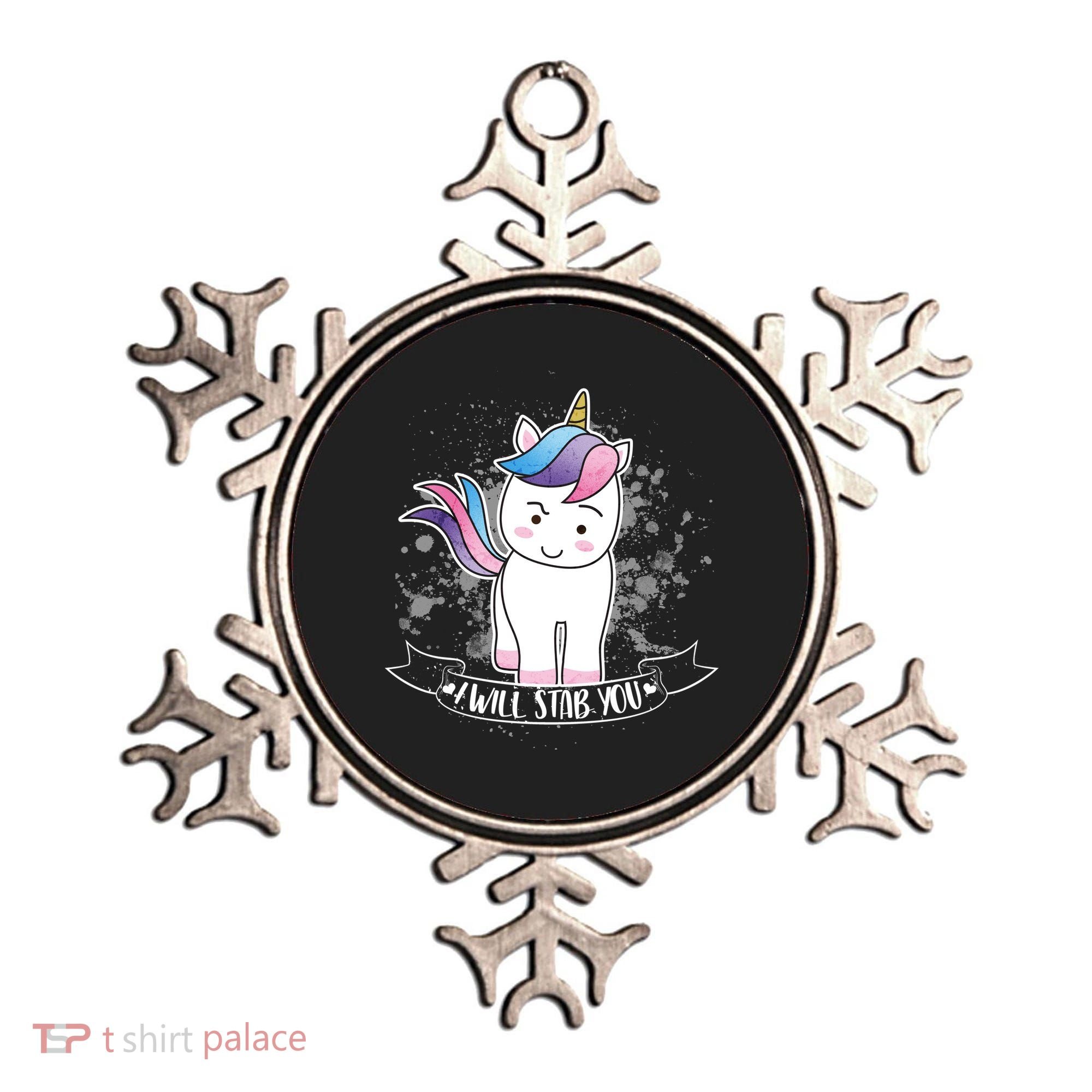 I Will Stab You Unicorn Ornament