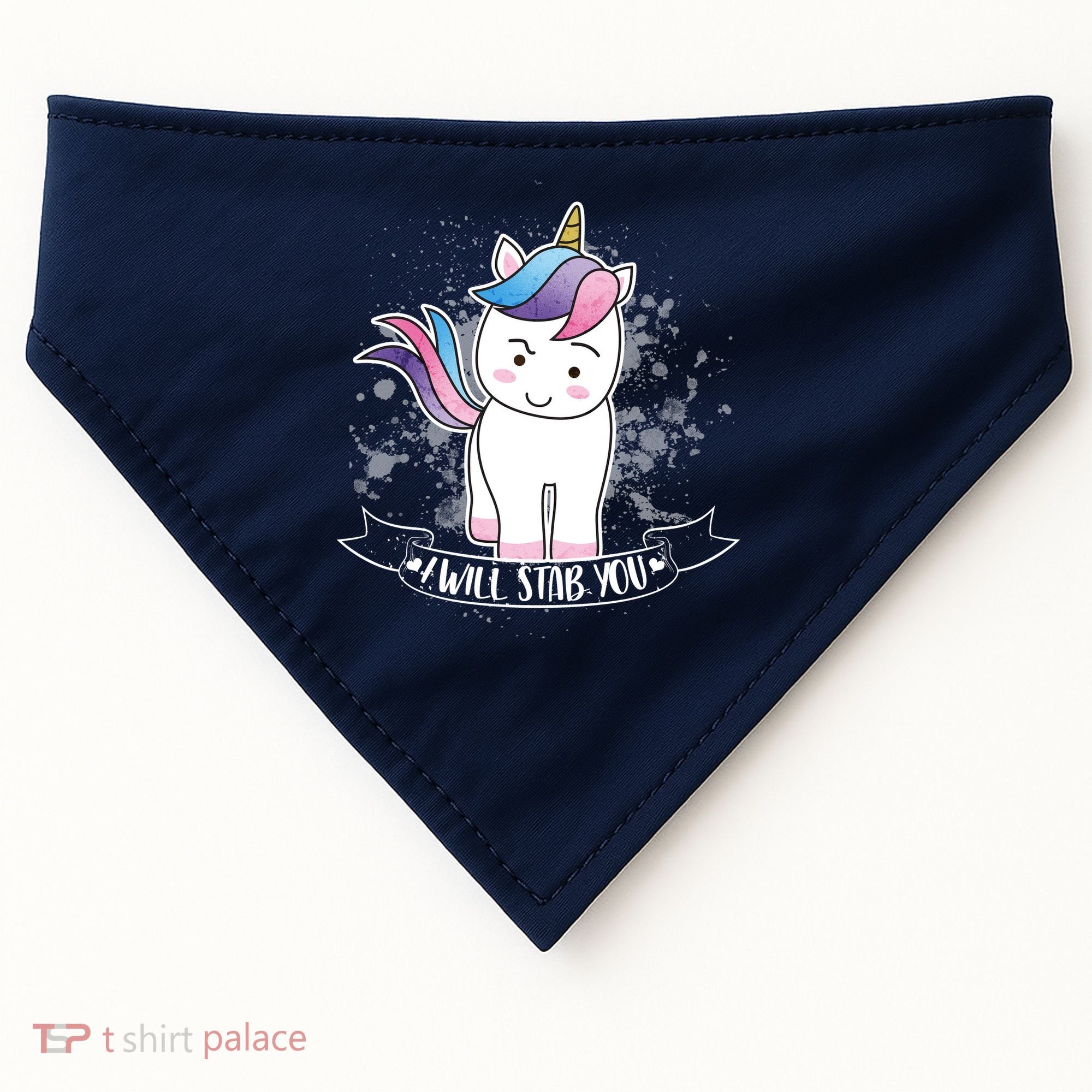 I Will Stab You Unicorn USA-Made Doggie Bandana