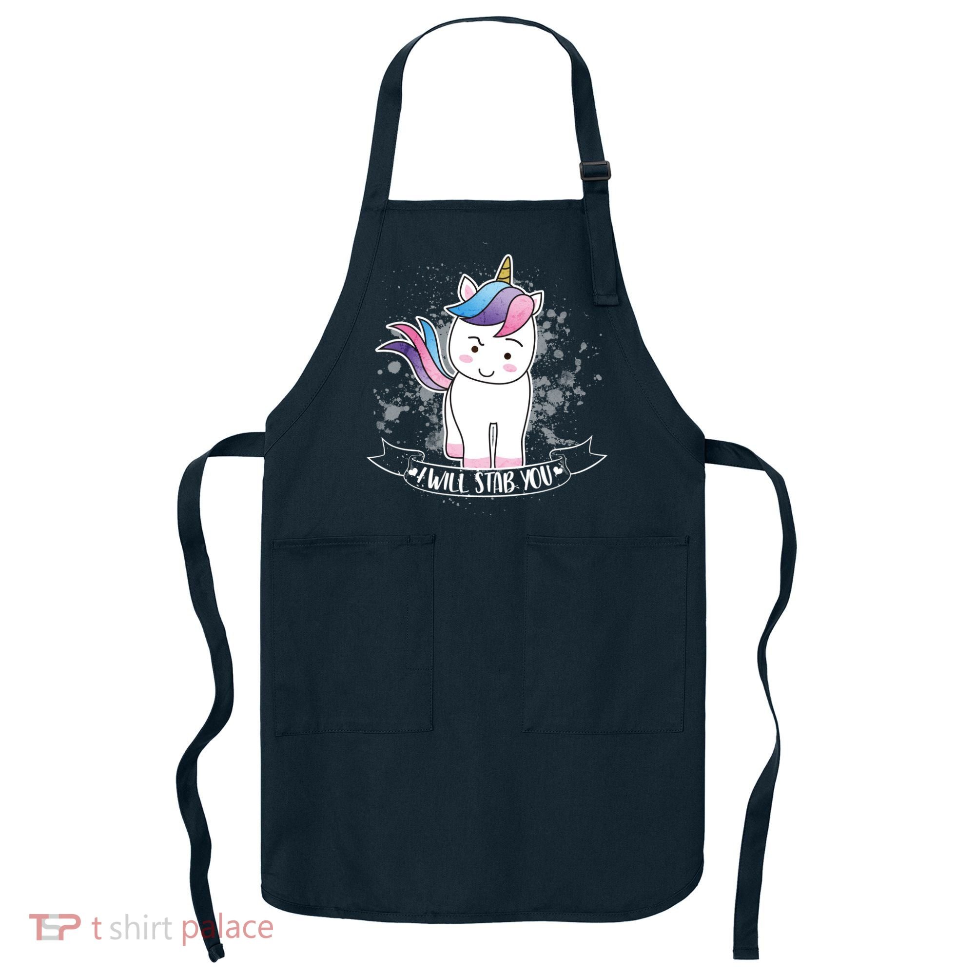 I Will Stab You Unicorn Apron