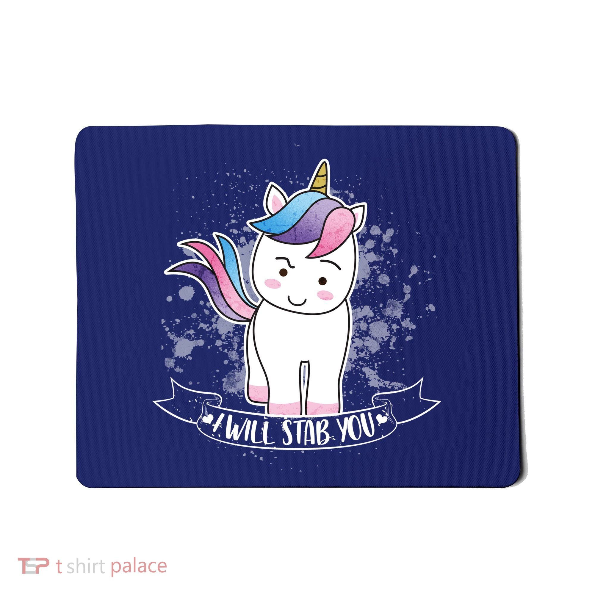 I Will Stab You Unicorn Mousepad