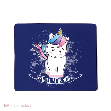 I Will Stab You Unicorn Mousepad