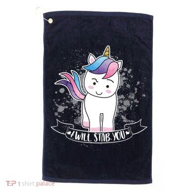 I Will Stab You Unicorn Golf Towel