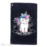 I Will Stab You Unicorn Golf Towel thumb 0