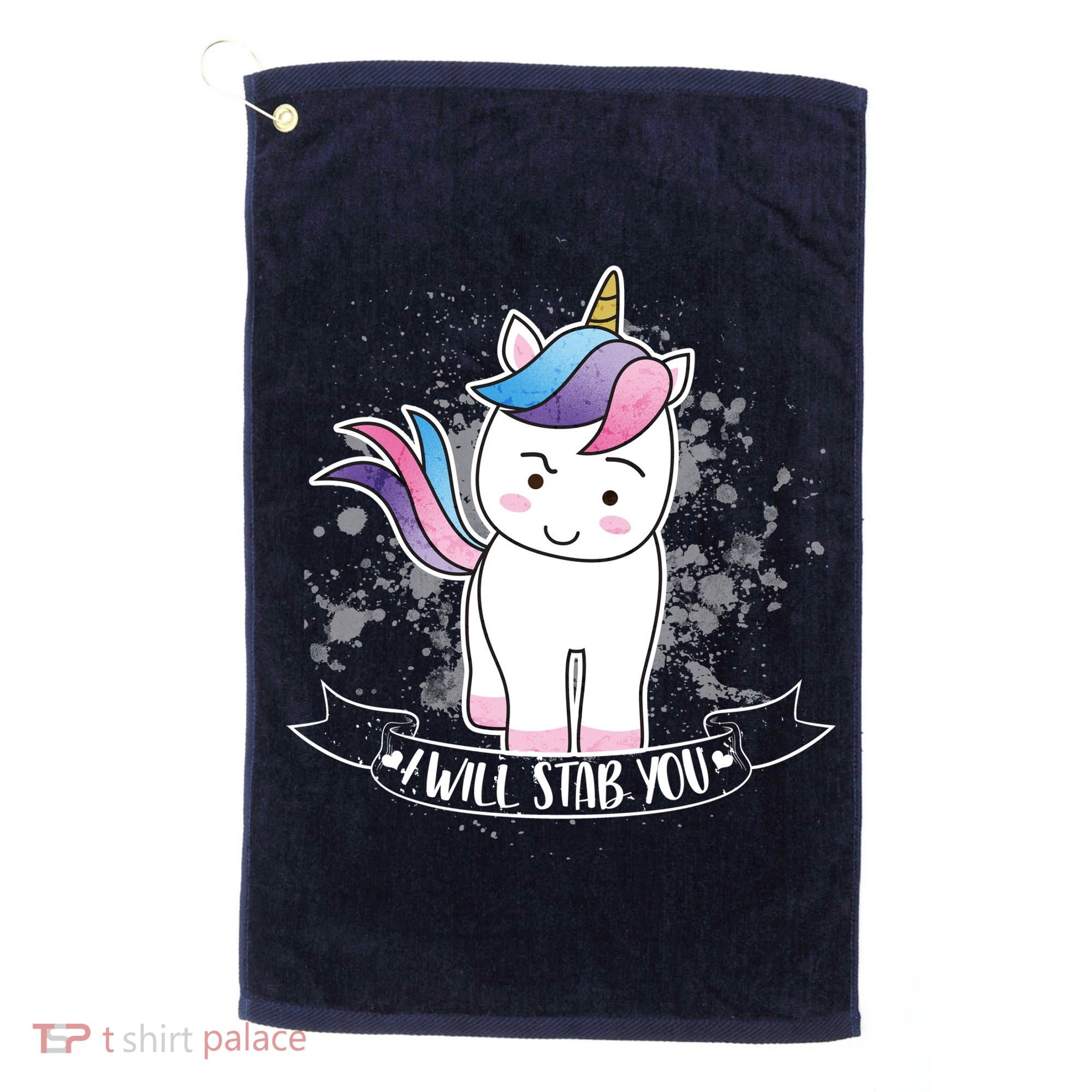 I Will Stab You Unicorn Golf Towel