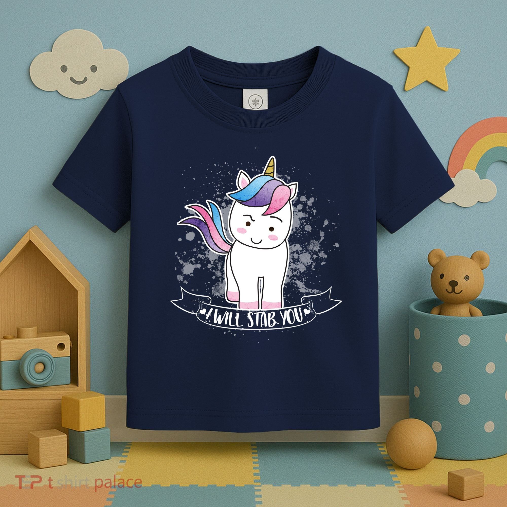 I Will Stab You Unicorn Toddler T-Shirt