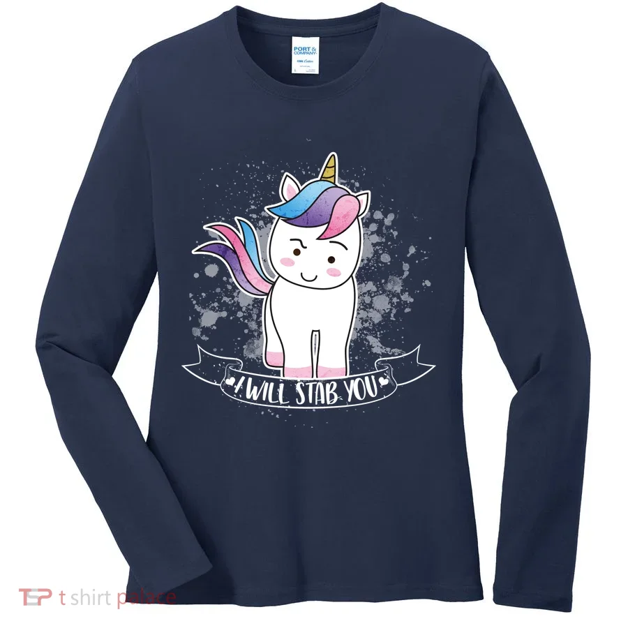 I Will Stab You Unicorn Women's Long Sleeve Shirt