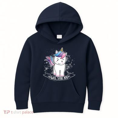 I Will Stab You Unicorn Kids Hoodie