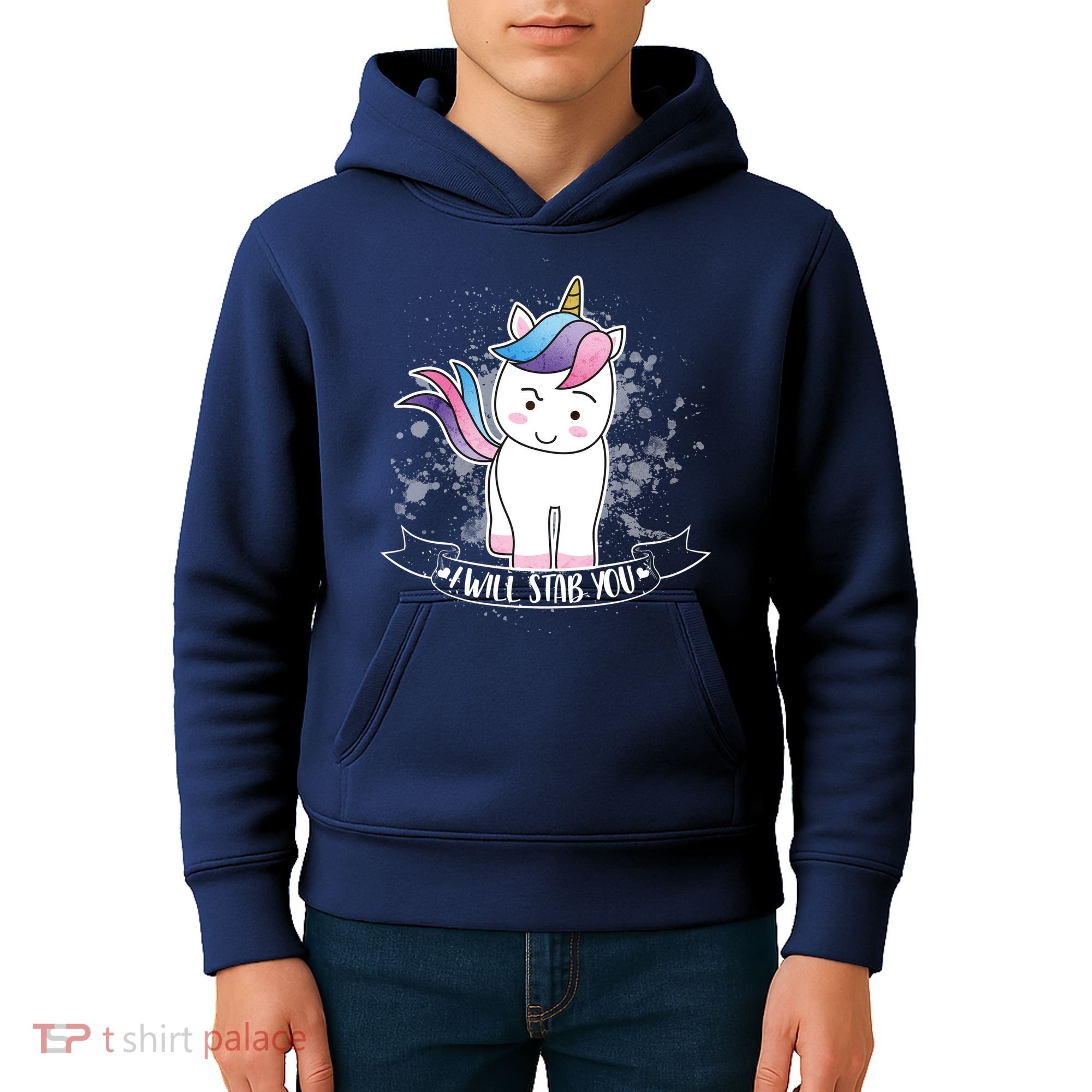 I Will Stab You Unicorn Kids Hoodie
