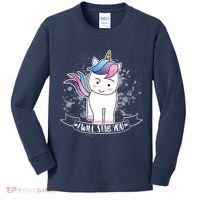 I Will Stab You Unicorn Kids Long Sleeve Shirt thumb 0
