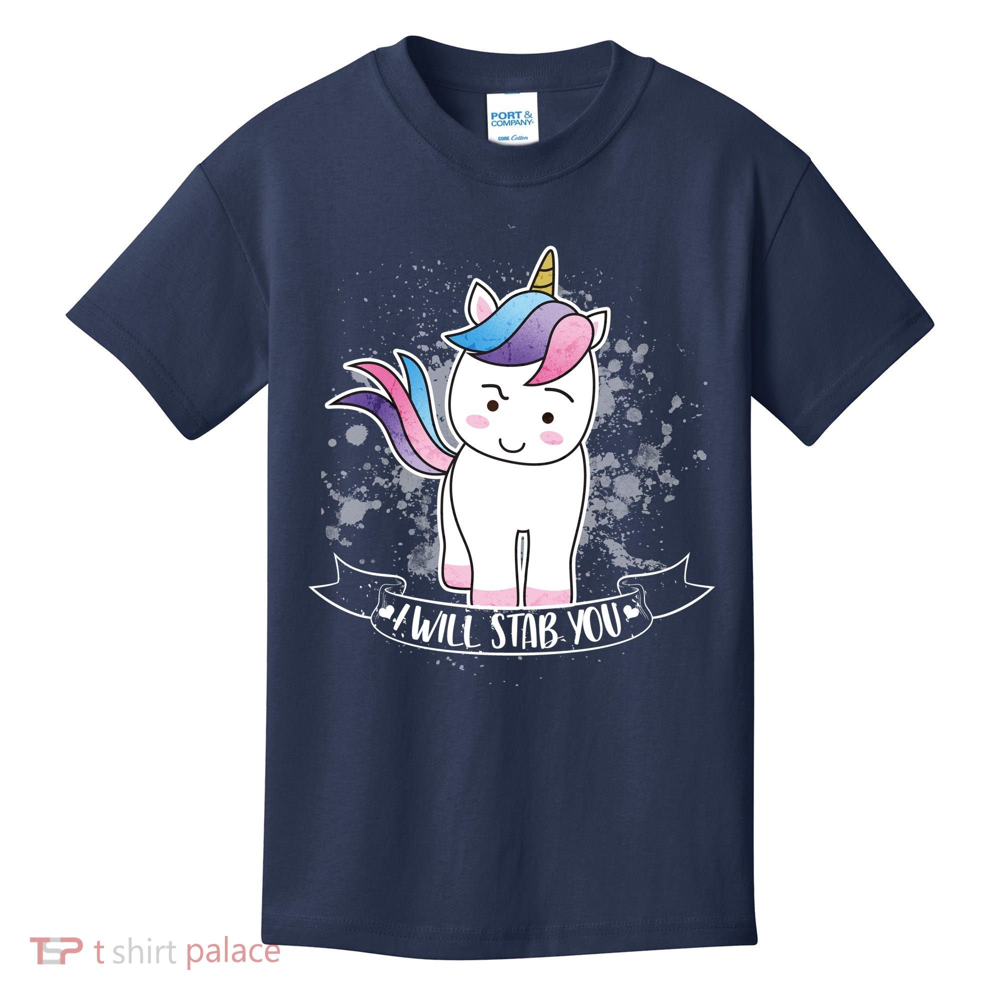 I Will Stab You Unicorn Kids T-Shirt