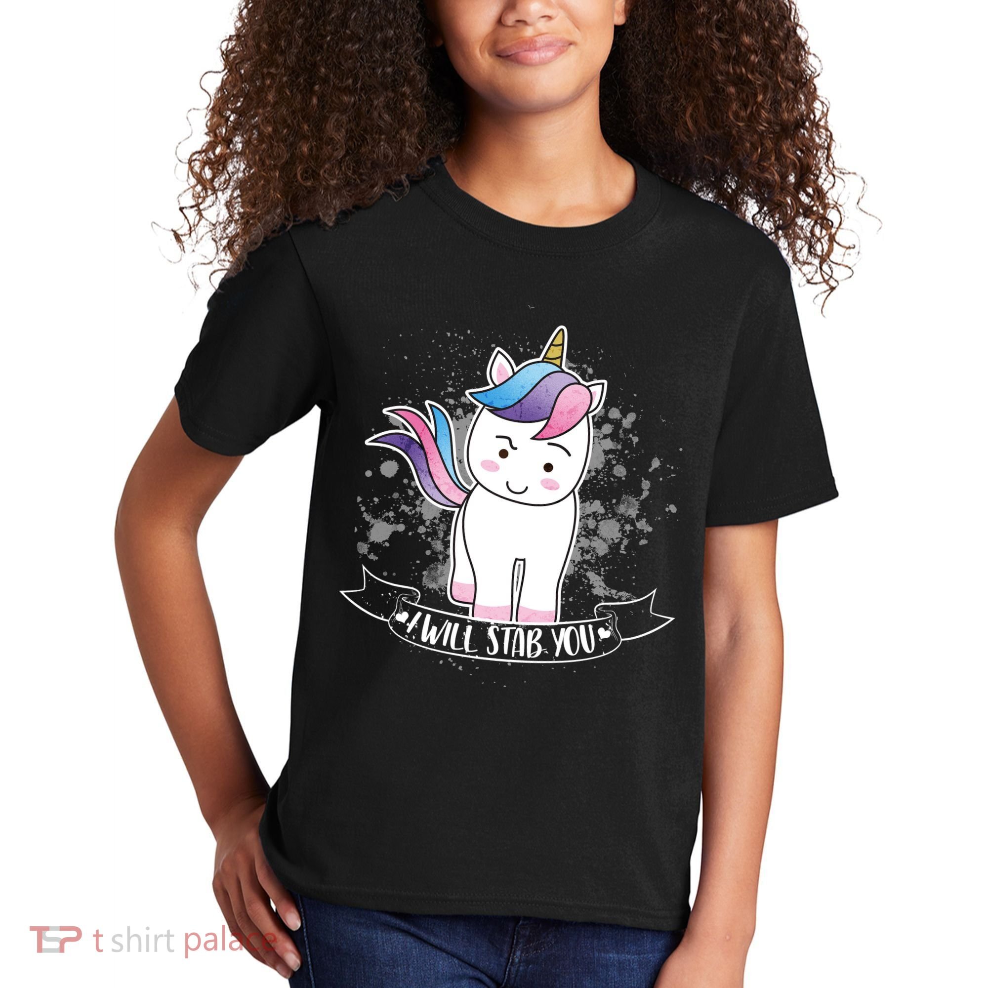 I Will Stab You Unicorn Kids T-Shirt