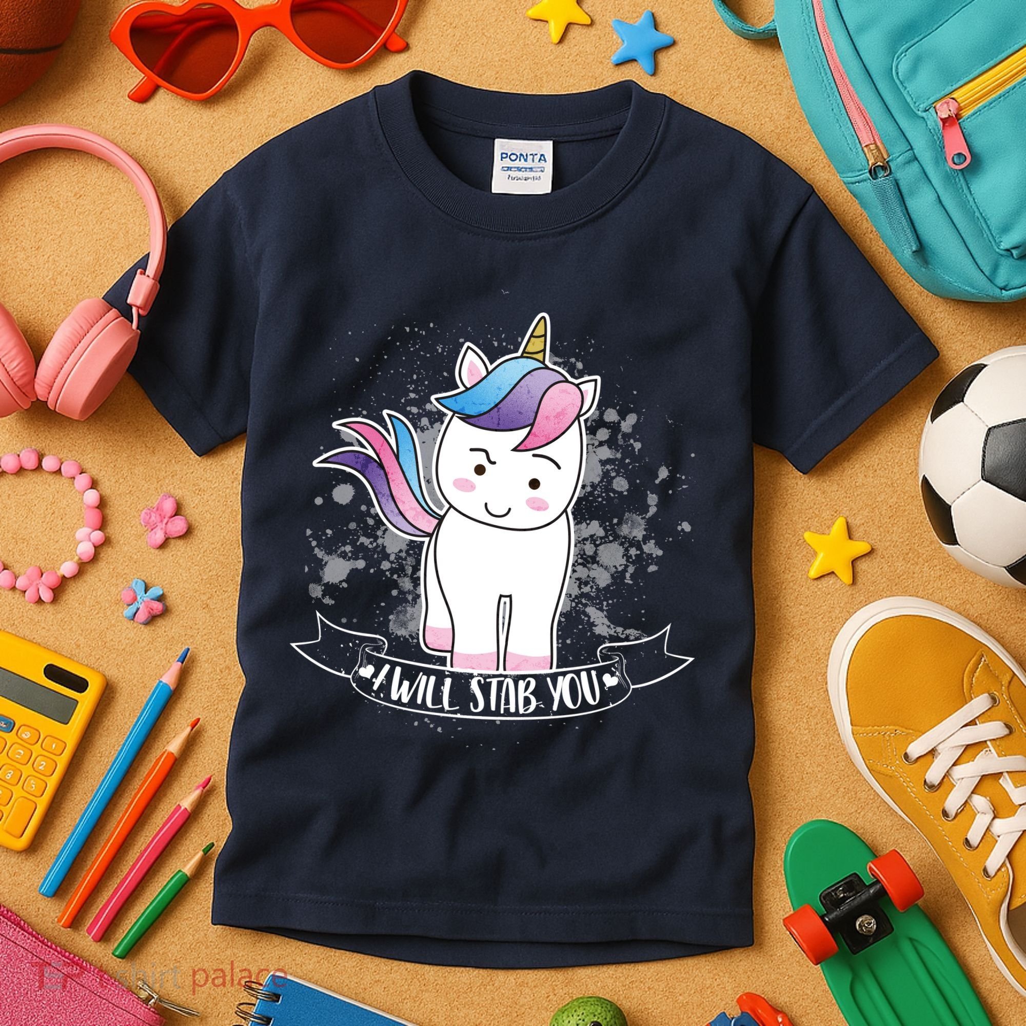 I Will Stab You Unicorn Kids T-Shirt