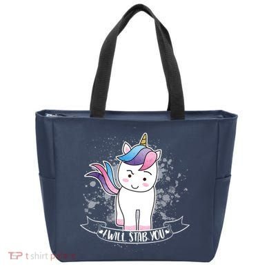 I Will Stab You Unicorn Bag